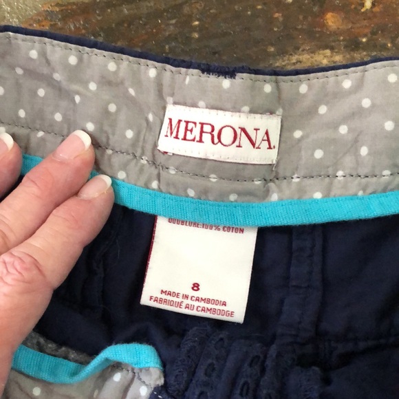 Merona navy blue eyelet shorts sz8 - Picture 4 of 8